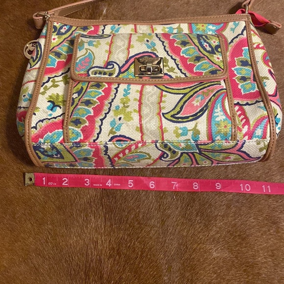 Spartina 449 Daufuskie Island Simple zip shoulder bag Salt Meadow print - Picture 11 of 14